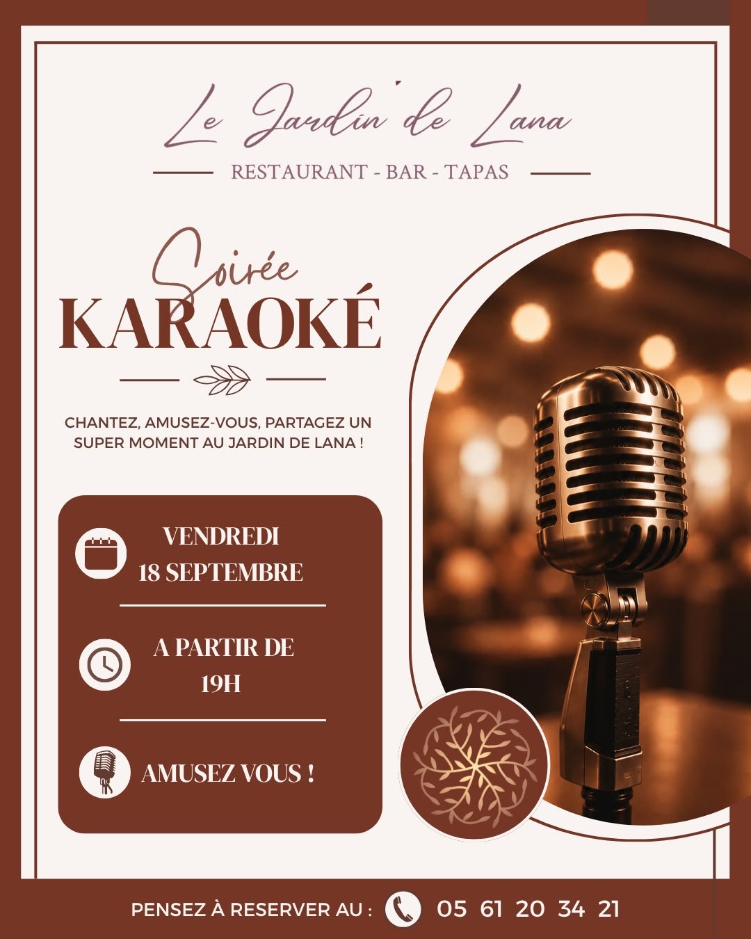 soirée karaoké jardin de Lana